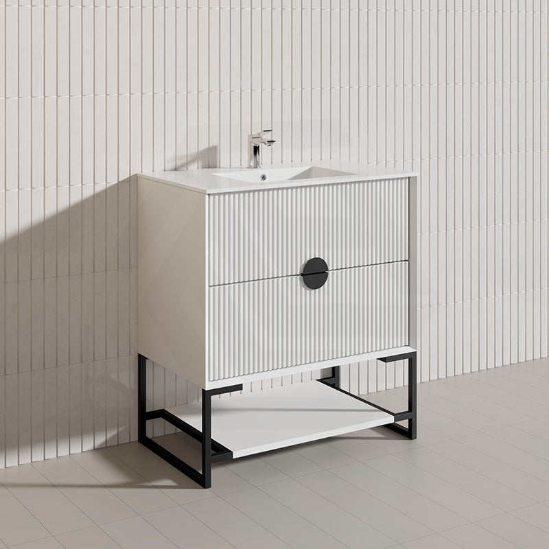 750mm Kingo Freestanding Plywood Vanity Linear Surface Single Bowl Cabinet ONLY for Bathroom Matt White/Black Available