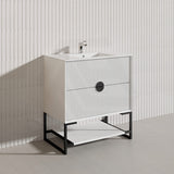 750mm Kingo Freestanding Plywood Vanity Linear Surface Single Bowl Cabinet ONLY for Bathroom Matt White/Black Available