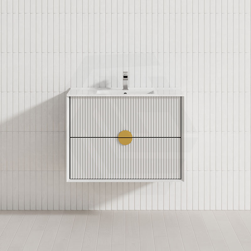 600-1800mm Kingo Wall Hung Plywood Vanity White Linear Surface Finish Single/Double Bowls Cabinet ONLY for Bathroom