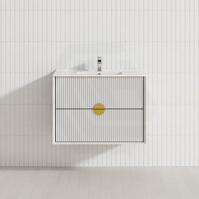 600-1800mm Kingo Wall Hung Plywood Vanity White Linear Surface Finish Single/Double Bowls Cabinet ONLY for Bathroom