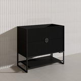 900mm Kingo Freestanding Plywood Vanity Linear Surface Single Bowl Cabinet ONLY for Bathroom Matt White/Black
