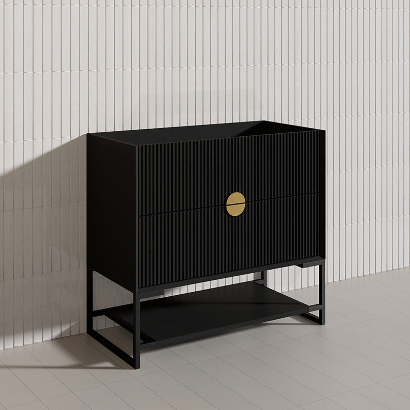 900mm Kingo Freestanding Plywood Vanity Linear Surface Single Bowl Cabinet ONLY for Bathroom Matt White/Black