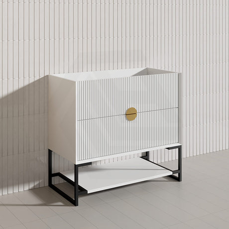 900mm Kingo Freestanding Plywood Vanity Linear Surface Single Bowl Cabinet ONLY for Bathroom Matt White/Black
