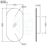 Metro 450x900mm Oval Plywood Wall Hung Shaving Cabinet Variant Colour Available