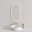 450X900Mm Metro Led Mirror Oval Matt Black Framed Touch Sensor Front Light For Bathroom Mirrors