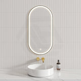 450X900Mm Metro Led Mirror Oval Matt Black Framed Touch Sensor Front Light For Bathroom Mirrors