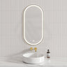 450X900Mm Metro Led Mirror Oval Matt Black Framed Touch Sensor Front Light For Bathroom Mirrors