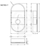 Metro 450x900mm Oval Plywood Wall Hung Shaving Cabinet Variant Colour Available