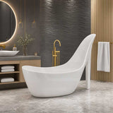 MILA High Heel Bathtub Freestanding Acrylic Bathtub NO Overflow 2000x800x1550mm - Gloss White