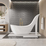 MILA High Heel Bathtub Freestanding Acrylic Bathtub NO Overflow 2000x800x1550mm - Gloss White