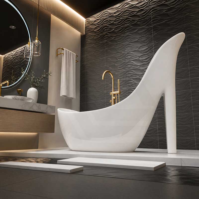 MILA High Heel Bathtub Freestanding Acrylic Bathtub NO Overflow 2000x800x1550mm - Gloss White