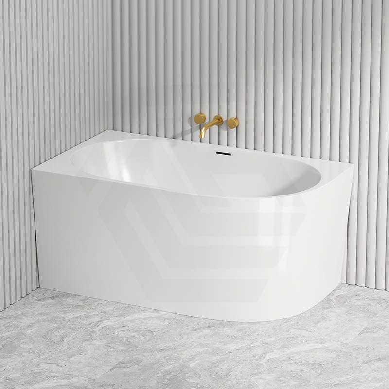 1300/1400/1485/1680mm Left / Right Corner Bathtub Acrylic Gloss / Matt White Overflow Available