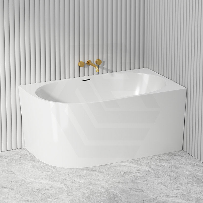 1300/1400/1485/1680mm Left / Right Corner Bathtub Acrylic Gloss / Matt White Overflow Available