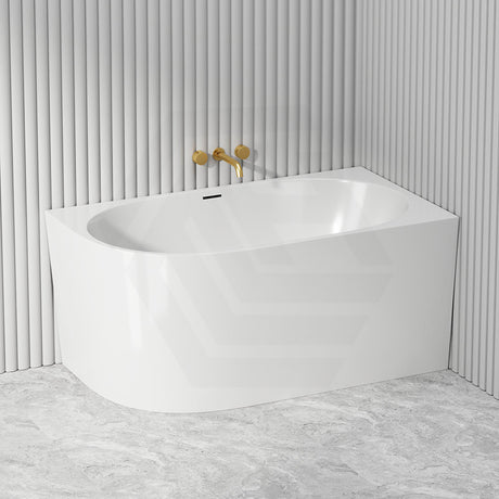 1300/1400/1485/1680mm Left / Right Corner Bathtub Acrylic Gloss / Matt White Overflow Available