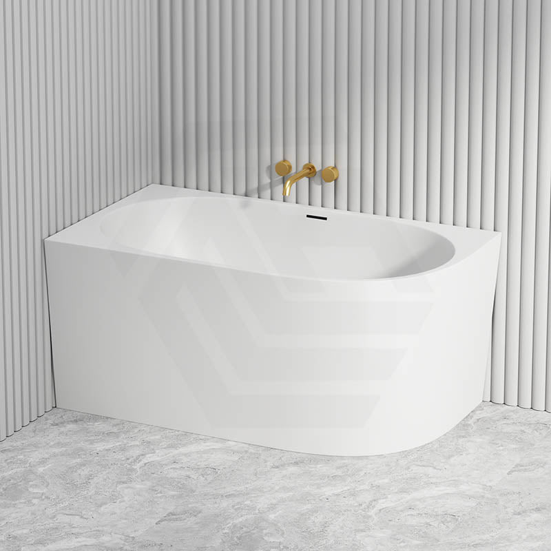 1300/1400/1485/1680mm Left / Right Corner Bathtub Acrylic Gloss / Matt White Overflow Available