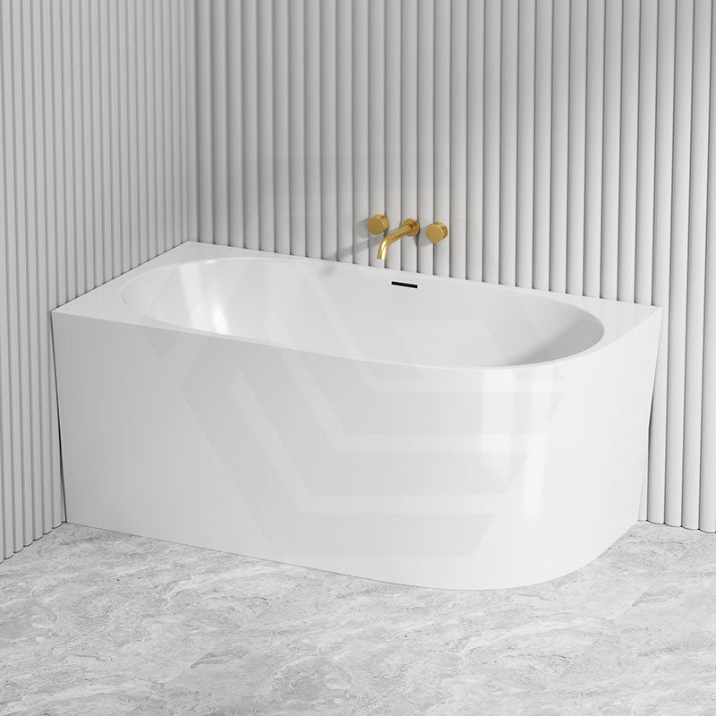 1300/1400/1485/1680mm Left / Right Corner Bathtub Acrylic Gloss / Matt White Overflow Available