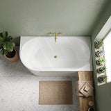 Nerida Acrylic Right Corner Bathtub with Overflow 1400/1500mm - Gloss White