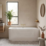 Nerida Acrylic Right Corner Bathtub with Overflow 1400/1500mm - Gloss White
