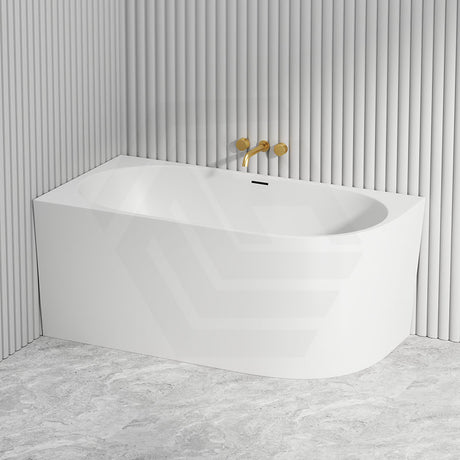 1300/1400/1485/1680mm Left / Right Corner Bathtub Acrylic Gloss / Matt White Overflow Available