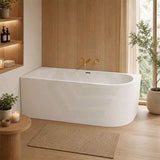 Acrylic Left/Right Corner Bathtub Overflow Available 1300/1400/1485/1680mm - Gloss/Matt White