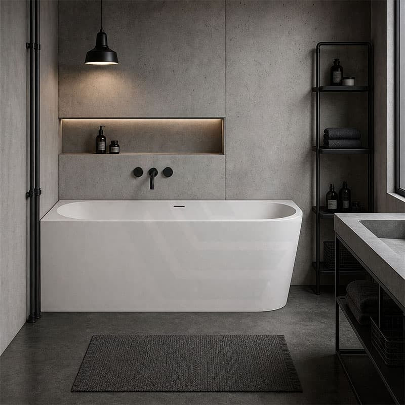 Acrylic Left/Right Corner Bathtub Overflow Available 1300/1400/1485/1680mm - Gloss/Matt White