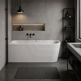 Acrylic Left/Right Corner Bathtub Overflow Available 1300/1400/1485/1680mm - Gloss/Matt White