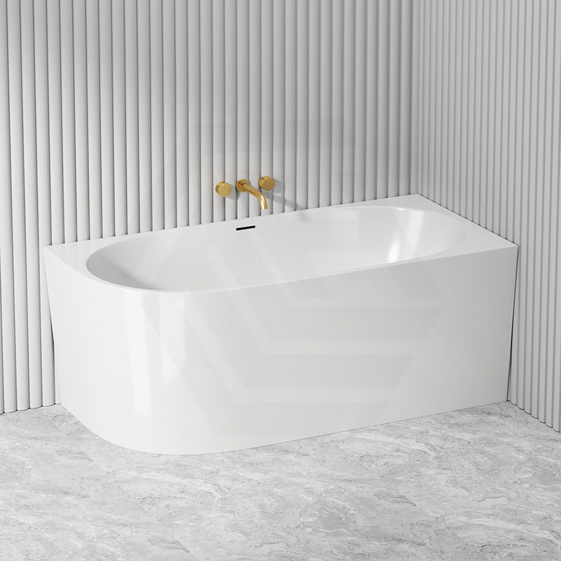 1300/1400/1485/1680mm Left / Right Corner Bathtub Acrylic Gloss / Matt White Overflow Available