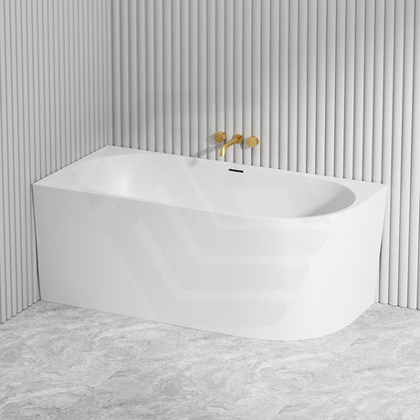 1300/1400/1485/1680mm Left / Right Corner Bathtub Acrylic Gloss / Matt White Overflow Available