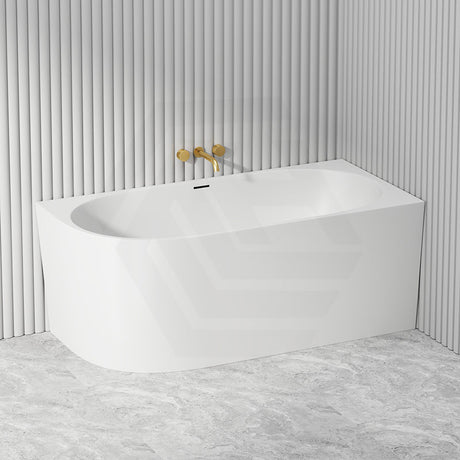 1300/1400/1485/1680mm Left / Right Corner Bathtub Acrylic Gloss / Matt White Overflow Available