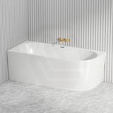1300/1400/1485/1680mm Left / Right Corner Bathtub Acrylic Gloss / Matt White Overflow Available