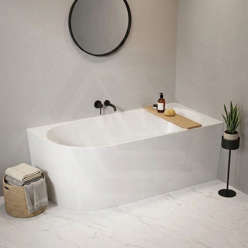 Nerida Right Corner Bathtub Acrylic NO Overflow 1680mm - Gloss White