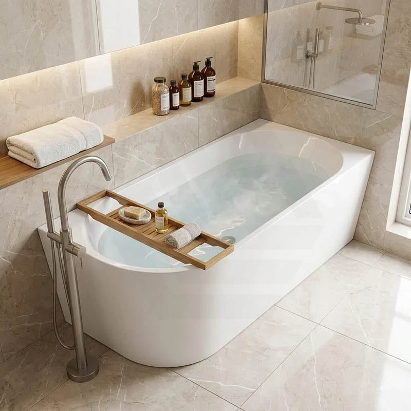 Nerida Right Corner Bathtub Acrylic NO Overflow 1680mm - Gloss White