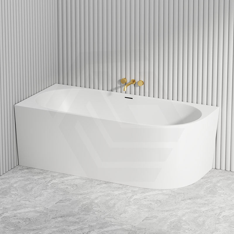 1300/1400/1485/1680mm Left / Right Corner Bathtub Acrylic Gloss / Matt White Overflow Available