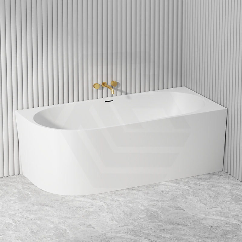 1300/1400/1485/1680mm Left / Right Corner Bathtub Acrylic Gloss / Matt White Overflow Available