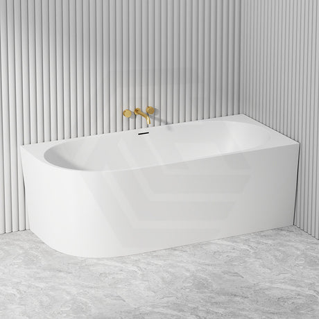 1300/1400/1485/1680mm Left / Right Corner Bathtub Acrylic Gloss / Matt White Overflow Available