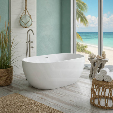 Moah Oval Freestanding Bathtub Acrylic Overflow 1300/1400/1500/1690mm - Variant Colour Available