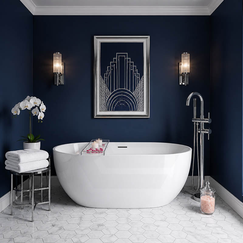 Moah Oval Freestanding Bathtub Acrylic Overflow 1300/1400/1500/1690mm - Variant Colour Available