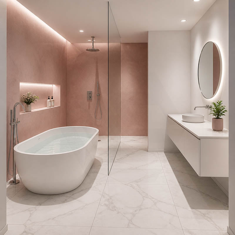 Moah Oval Freestanding Bathtub Acrylic Overflow 1300/1400/1500/1690mm - Variant Colour Available