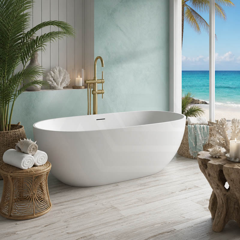 Moah Oval Freestanding Bathtub Acrylic Overflow 1300/1400/1500/1690mm - Variant Colour Available