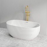 1300/1400/1530/1690mm Moah Oval Freestanding Bathtub Acrylic Overflow & Variant Colour Available
