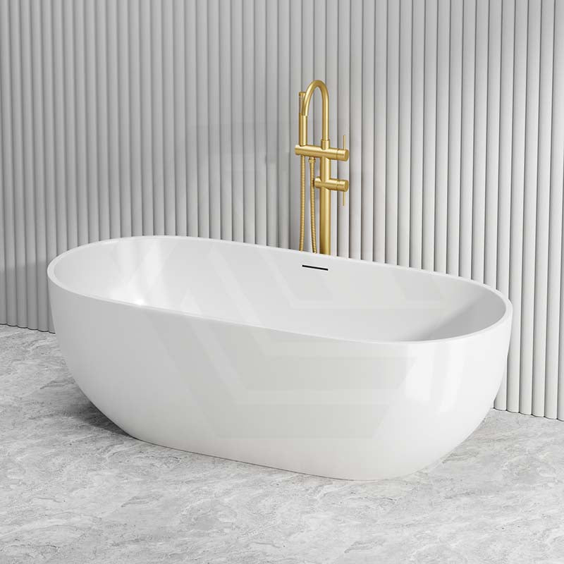 1300/1400/1530/1690mm Moah Oval Freestanding Bathtub Acrylic Overflow & Variant Colour Available