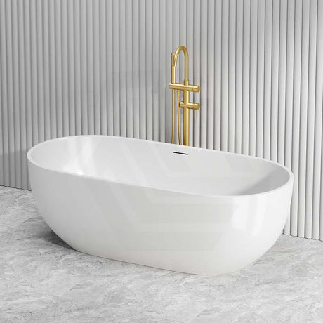 1300/1400/1530/1690mm Moah Oval Freestanding Bathtub Acrylic Overflow & Variant Colour Available