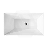 1000/1100mm Rectangular Gloss White Japanese Soaking Multi-Fit Corner Back to Wall Freestanding Bathtub NO Overflow