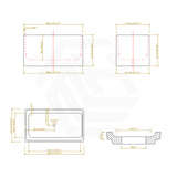 1000/1100mm Rectangular Gloss White Japanese Soaking Multi-Fit Corner Back to Wall Freestanding Bathtub NO Overflow