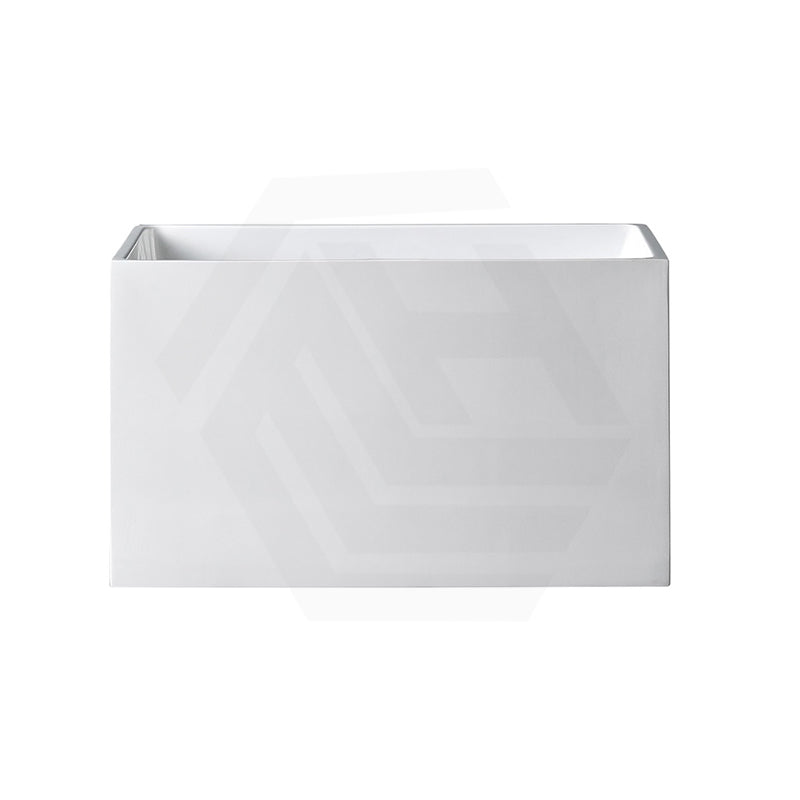 1000/1100mm Rectangular Gloss White Japanese Soaking Multi-Fit Corner Back to Wall Freestanding Bathtub NO Overflow