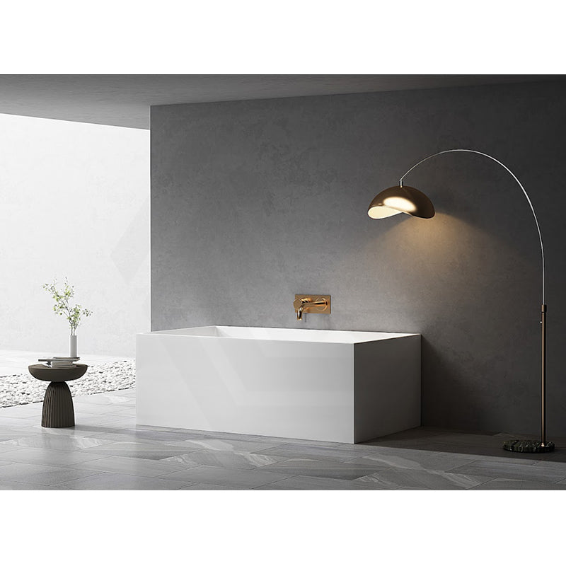 1000/1100mm Rectangular Gloss White Japanese Soaking Multi-Fit Corner Back to Wall Freestanding Bathtub NO Overflow