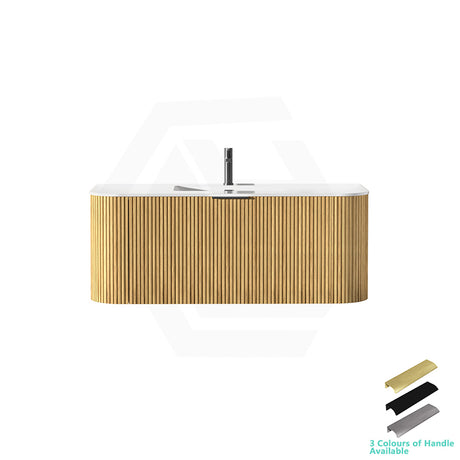 RIO 600-1500mm Bathroom Linear Surface Vanity Wall Hung Single/Double Bowl Plywood Timber Oak Cabinet ONLY & Stone Top Available