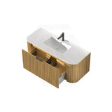 RIO 600-1500mm Bathroom Linear Surface Vanity Wall Hung Single/Double Bowl Plywood Timber Oak Cabinet ONLY & Stone Top Available