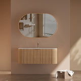 RIO 600-1500mm Bathroom Linear Surface Vanity Wall Hung Single/Double Bowl Plywood Timber Oak Cabinet ONLY & Stone Top Available