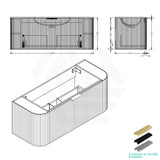 RIO 600-1500mm Bathroom Linear Surface Vanity Wall Hung Single/Double Bowl Plywood Timber Oak Cabinet ONLY & Stone Top Available